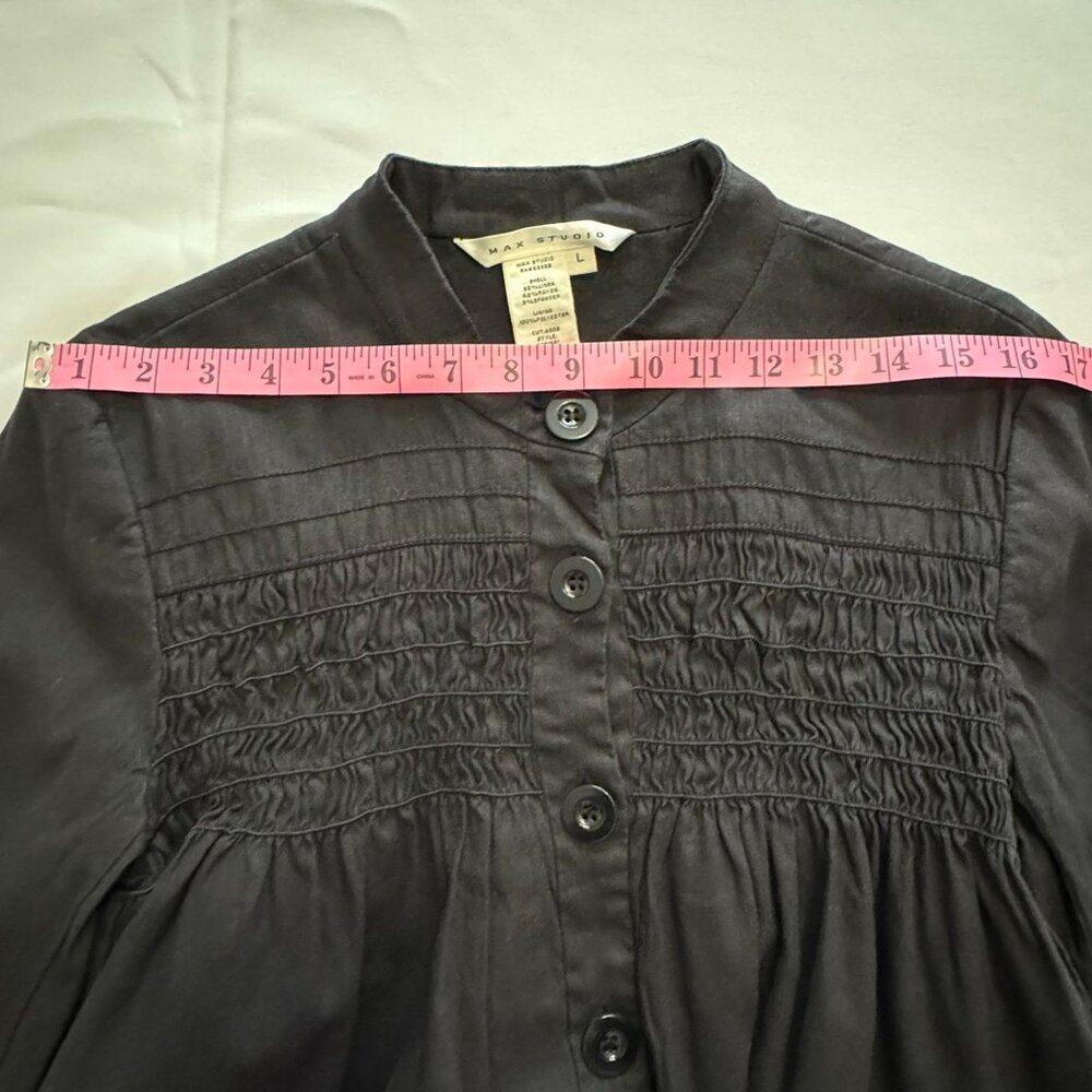 Max Studio Women’s Cropped Linen Jacket Size Large Black Rayon Lining - Picture 11 of 14